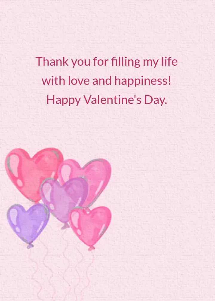 Valentine's Heart Balloons card inside right