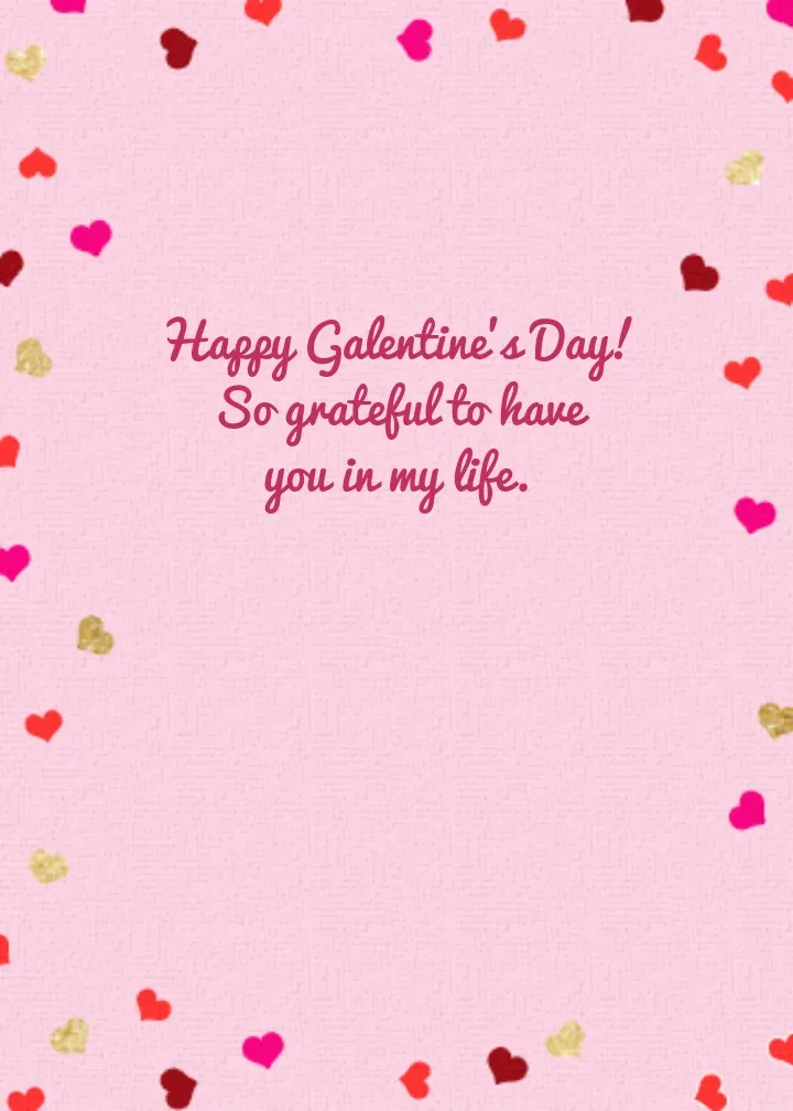 Be My Galentine card inside right