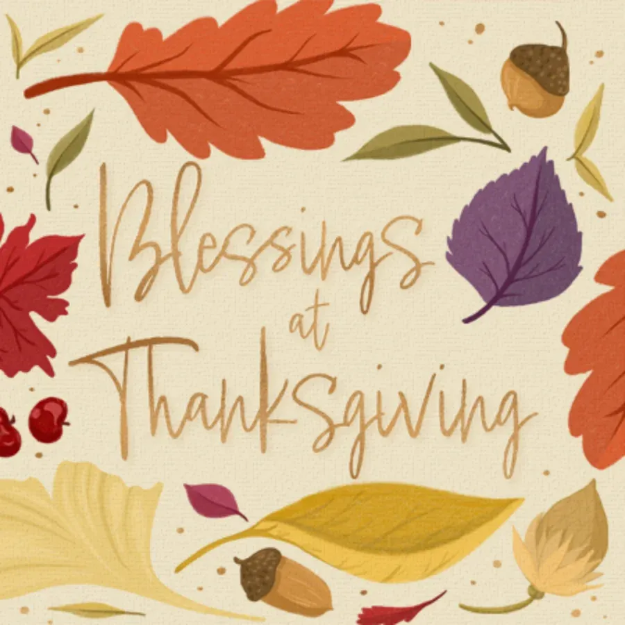 Blessings at Thanksgiving card front