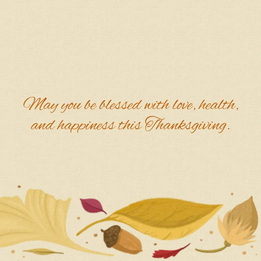 Blessings at Thanksgiving card inside right
