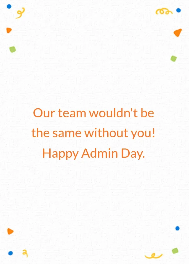 Admin On Our Team card inside right