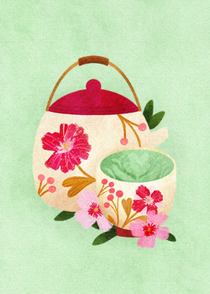 Matcha Love card inside left