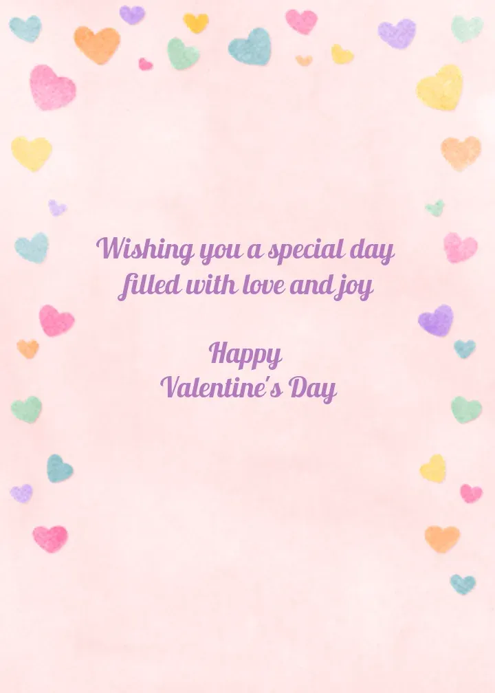 Pastel Hearts Photo card inside right