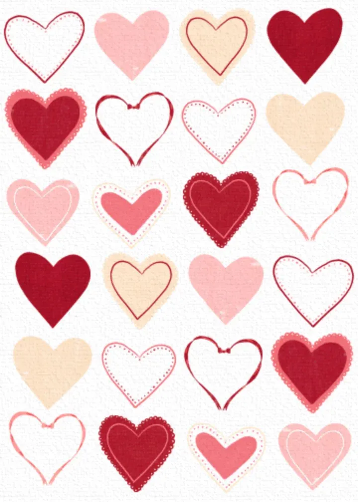 Antique Heart card inside left