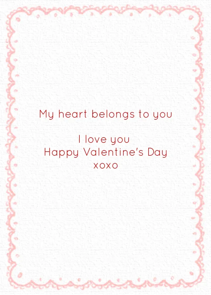 Antique Heart card inside right