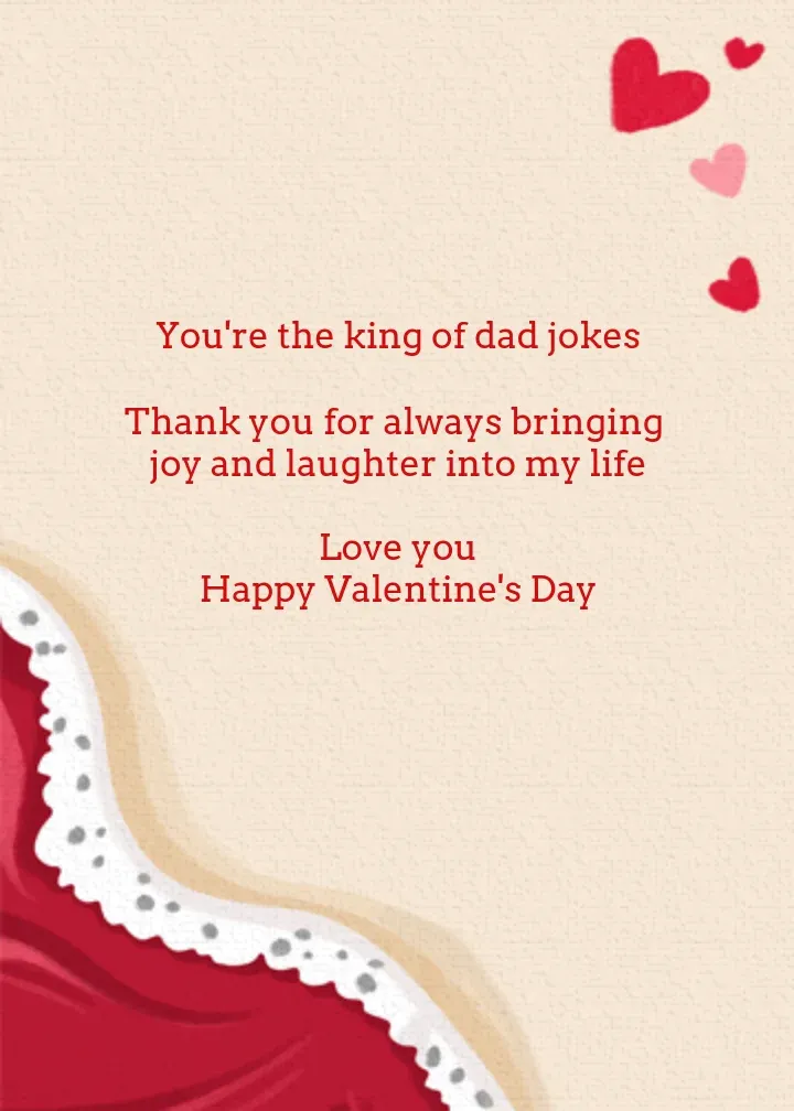 Dad Valentine King card inside right