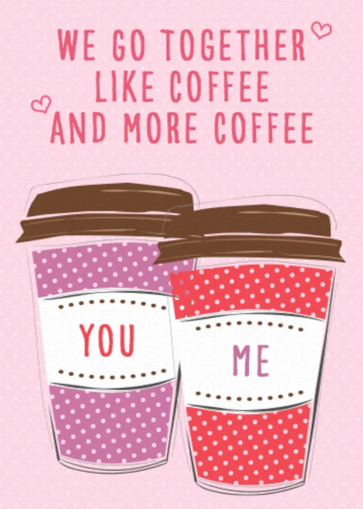 Coffee and More Coffee Cups card front