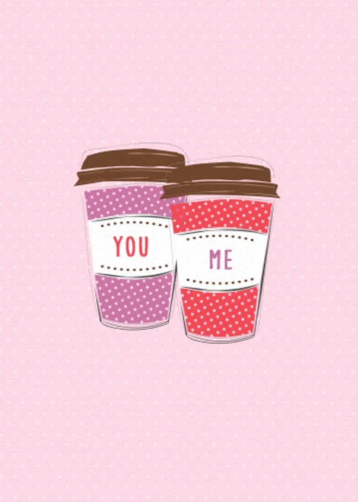 Coffee and More Coffee Cups card inside left