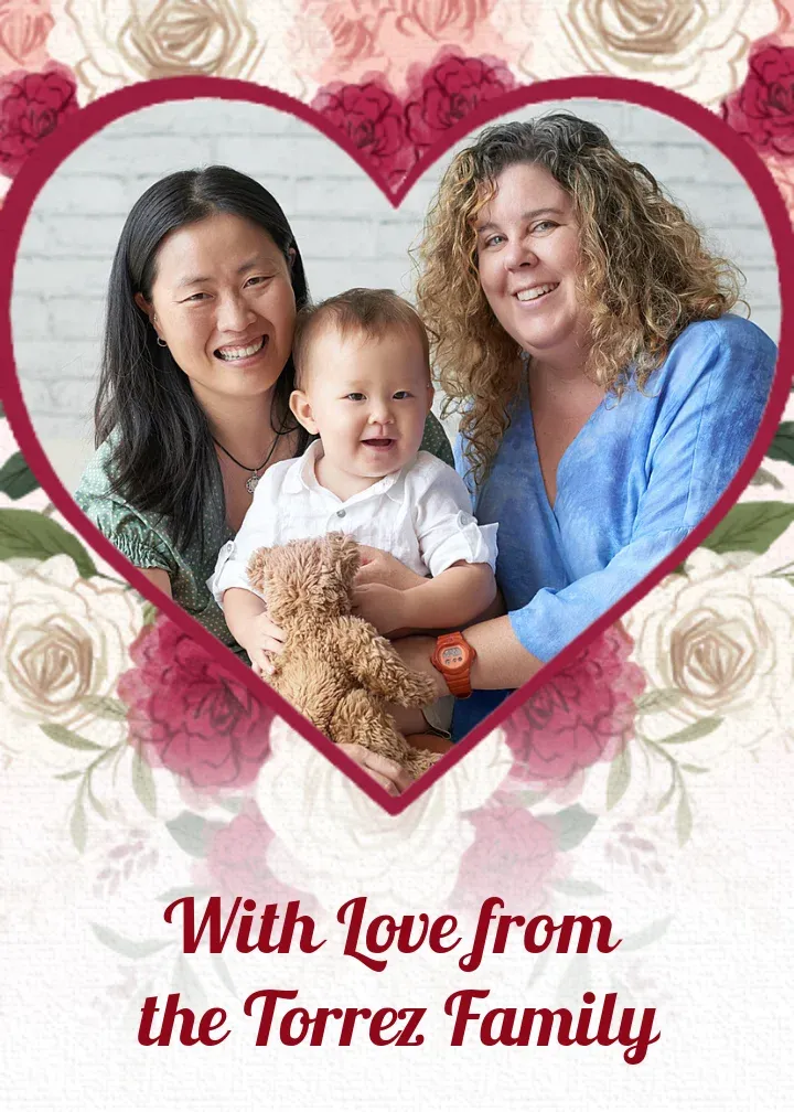 Heart Floral Photo card front