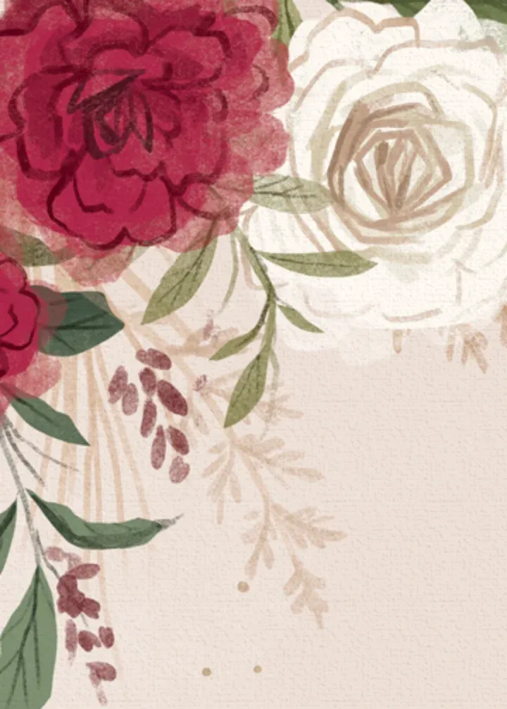 Heart Floral Photo card inside left