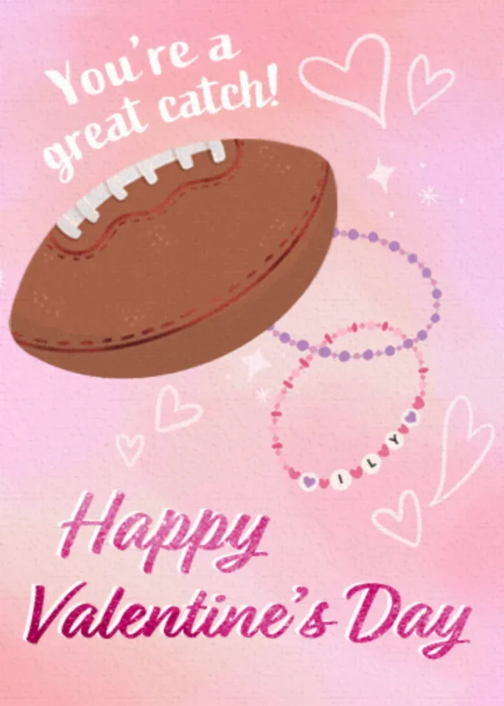 Football Valentine card front