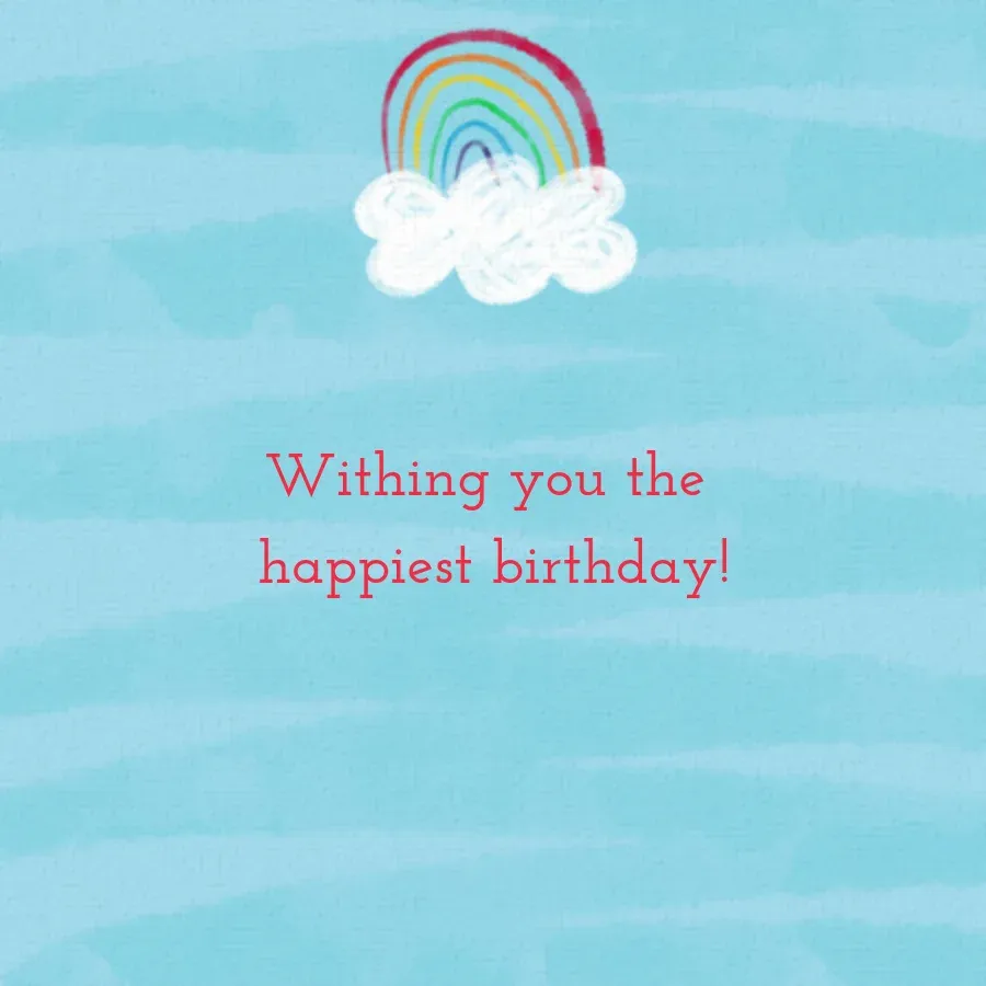 Happy Birthday Rainbow card inside right