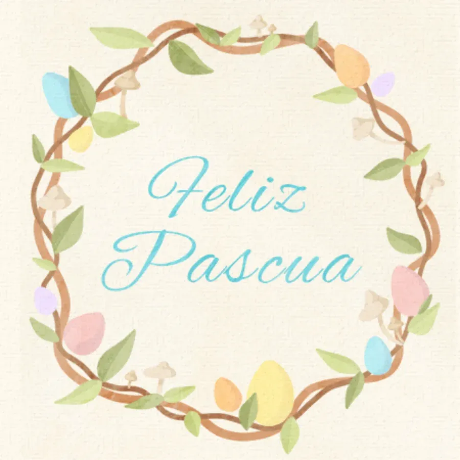 Spanish Easter Wreath card front