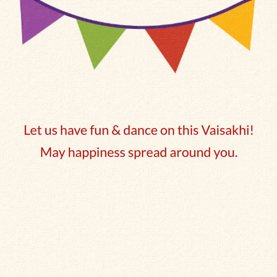 Happy Vaisakhi card inside right