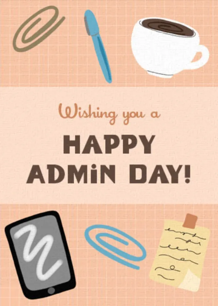Admin Day Supplies card front