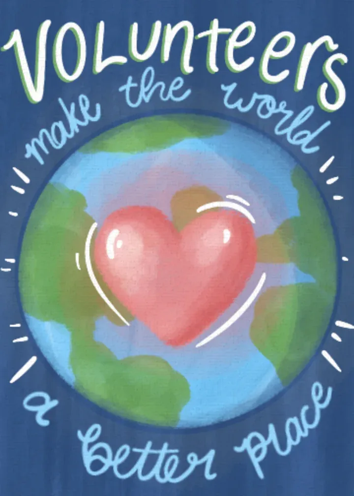 Volunteer World card front