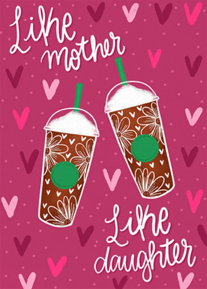 Mother Daughter Coffee card front