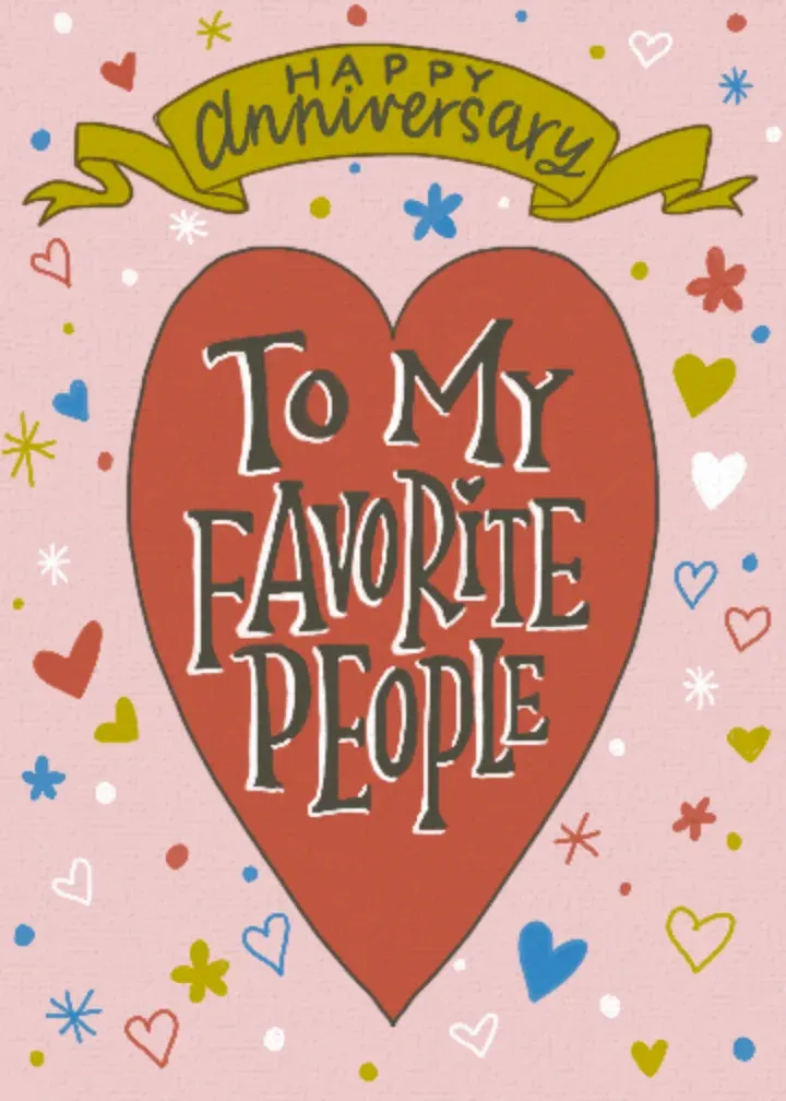 Happy Anniversary Hearts card front