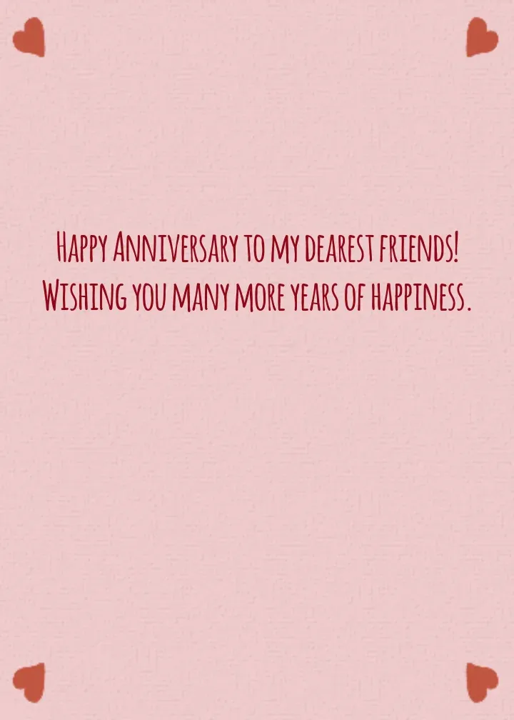 Happy Anniversary Hearts card inside right