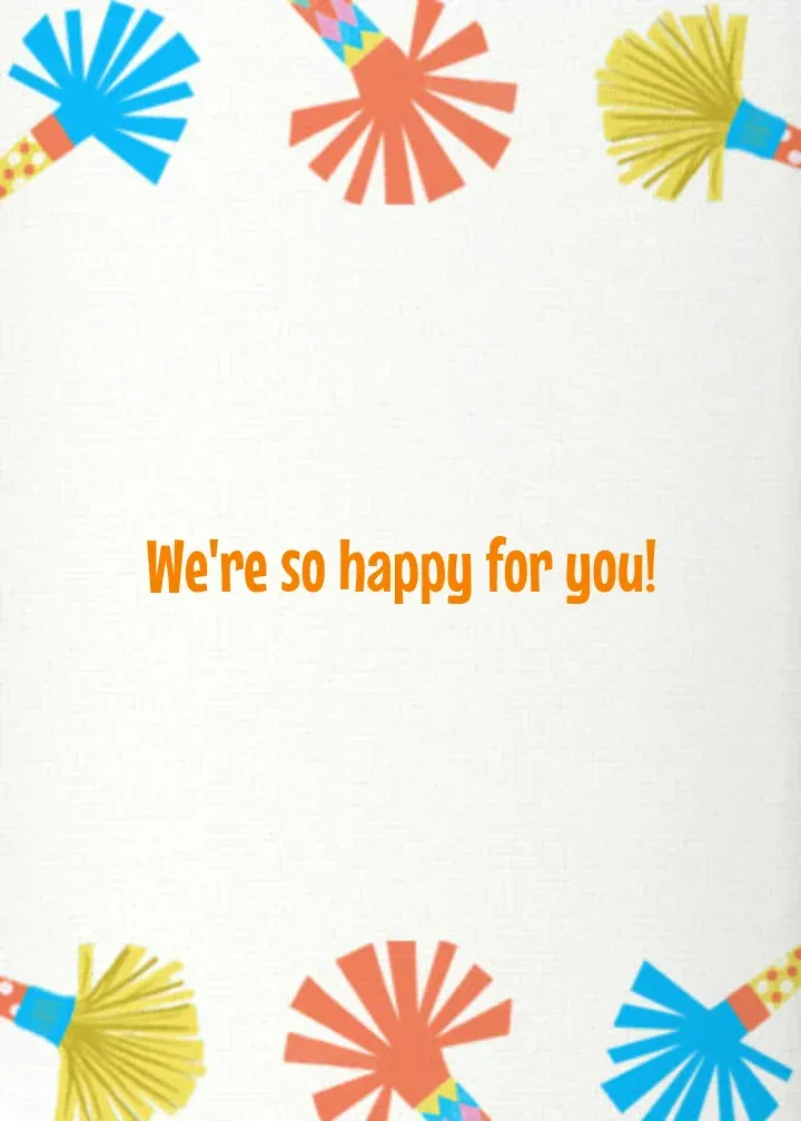 Party Horns Congrats card inside right