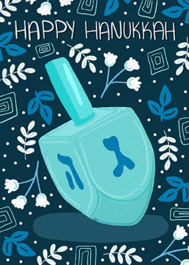 Hanukkah Dreidel card front