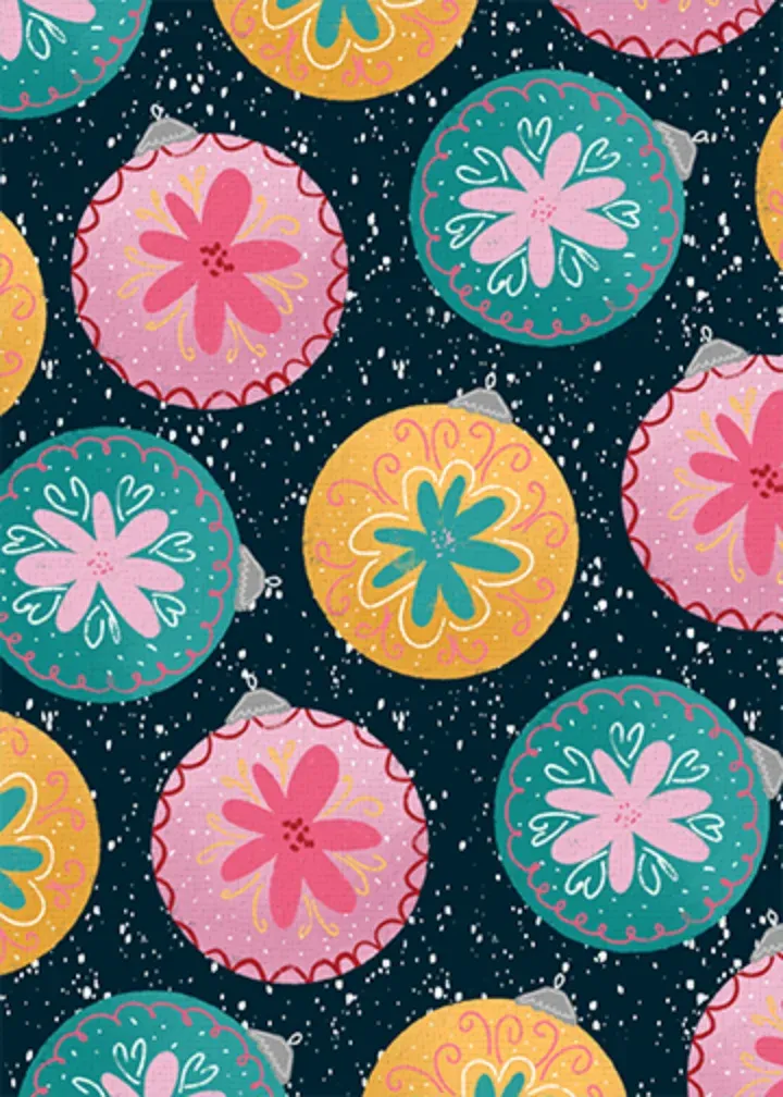 HO HO HO Ornaments card inside left