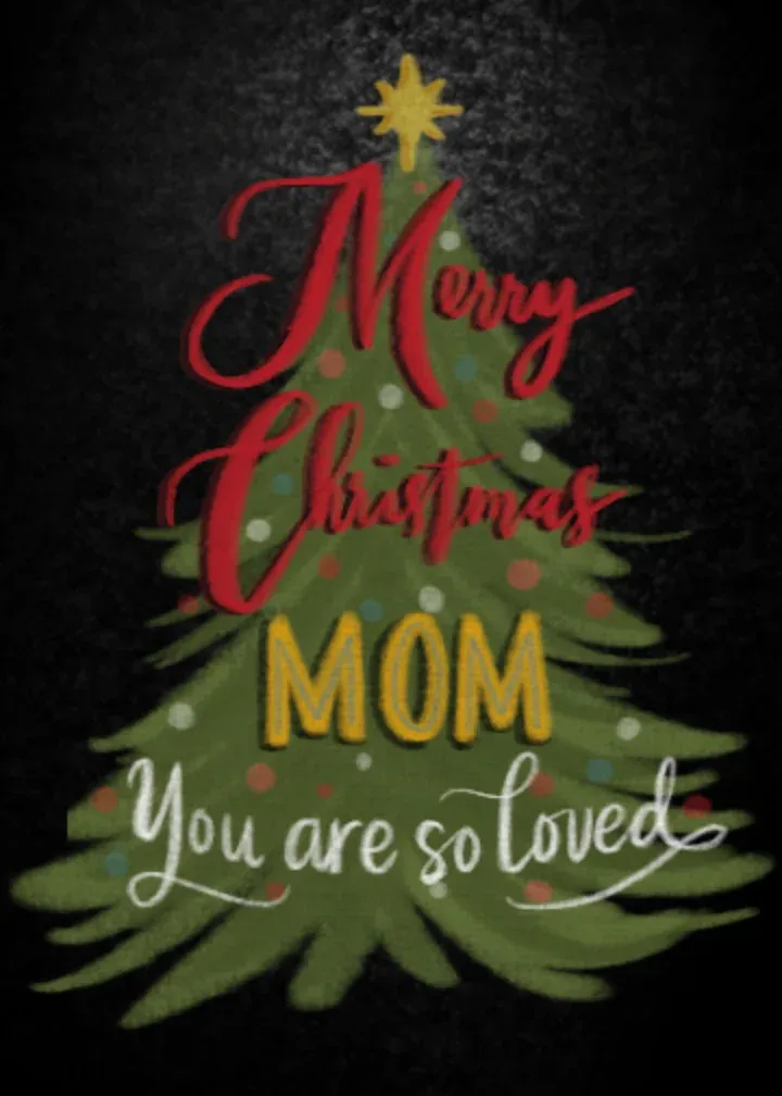 Mom Christmas Tree card front