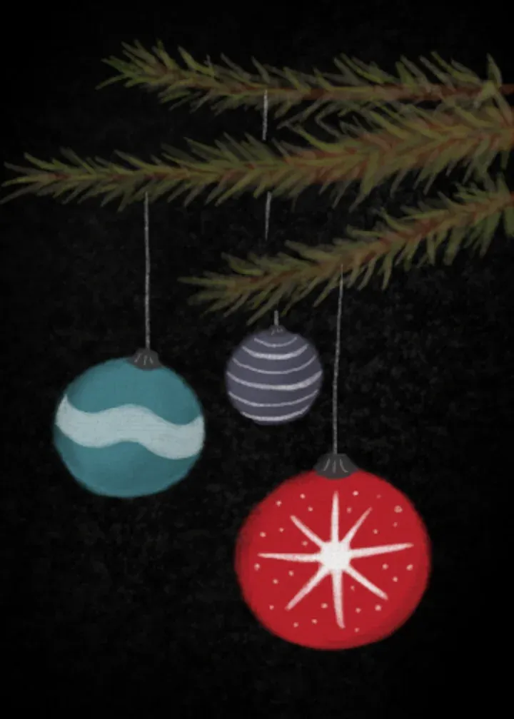 Mom Christmas Tree card inside left