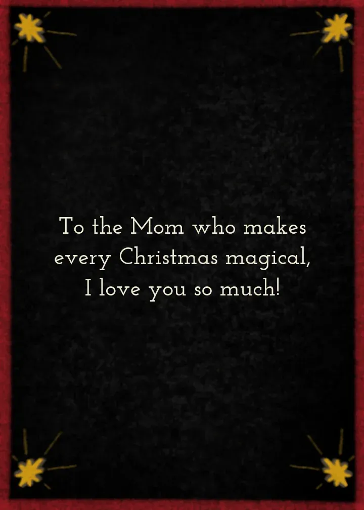 Mom Christmas Tree card inside right