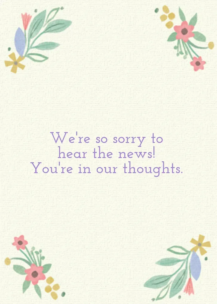 Paw Print Sympathy card inside right