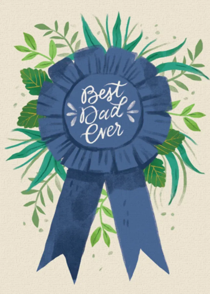 Best Dad Ribbon card front