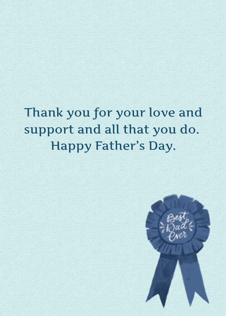 Best Dad Ribbon card inside right