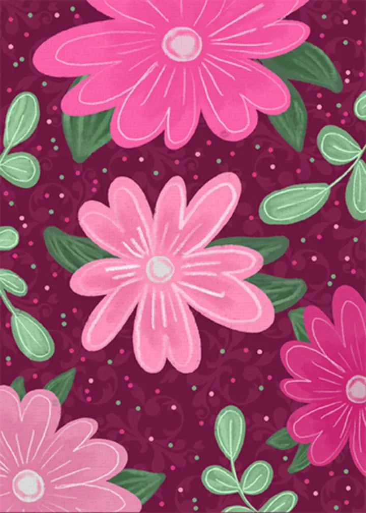 Be My Valentine Floral card inside left