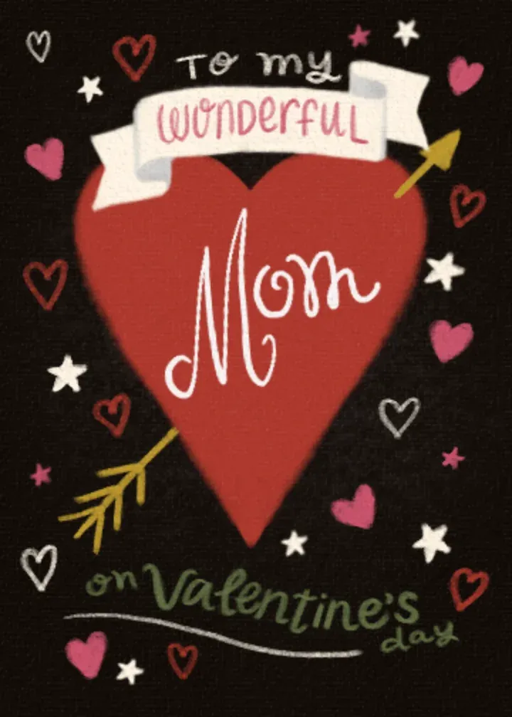 Wonderful Mom Valentine card front