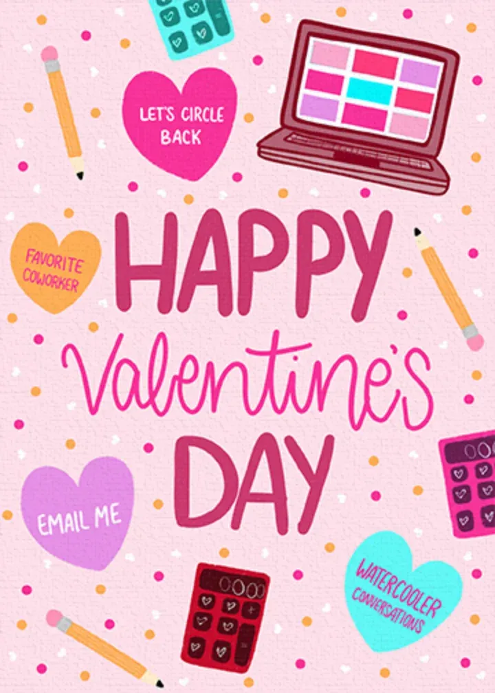 Coworker Conversation Hearts card front