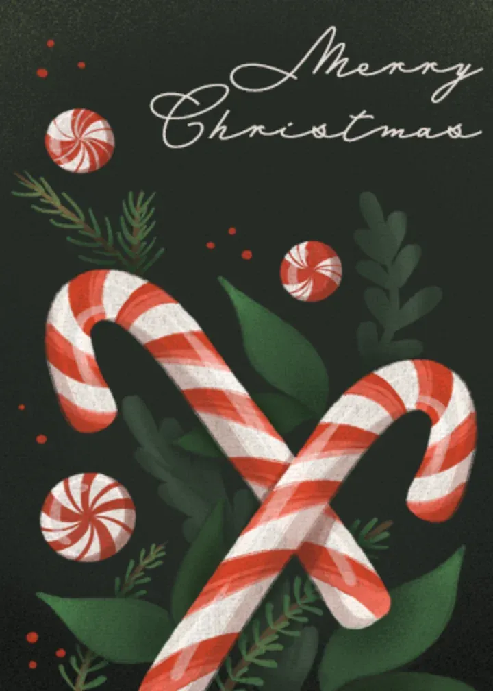 Peppermint Christmas card front