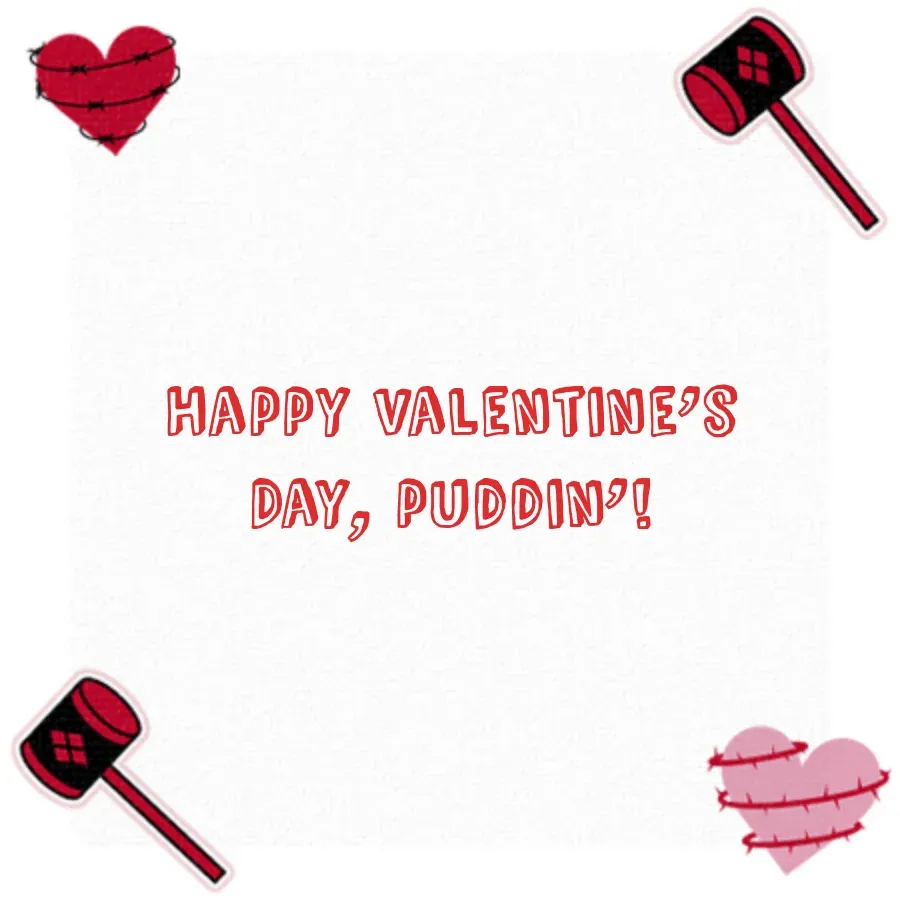 Harley Quinn Valentine card inside right