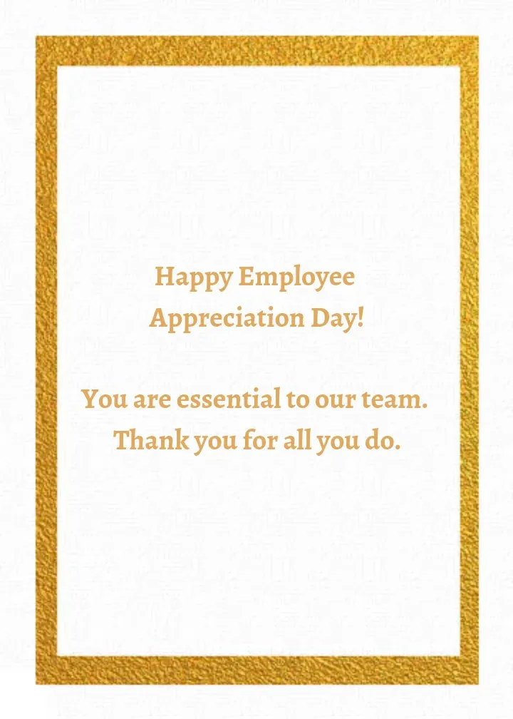 Employee Appreciation Ink card inside right