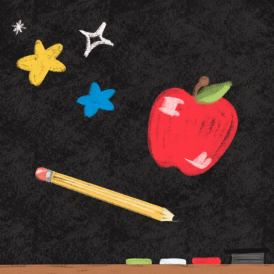 Teacher Chalkboard card inside left