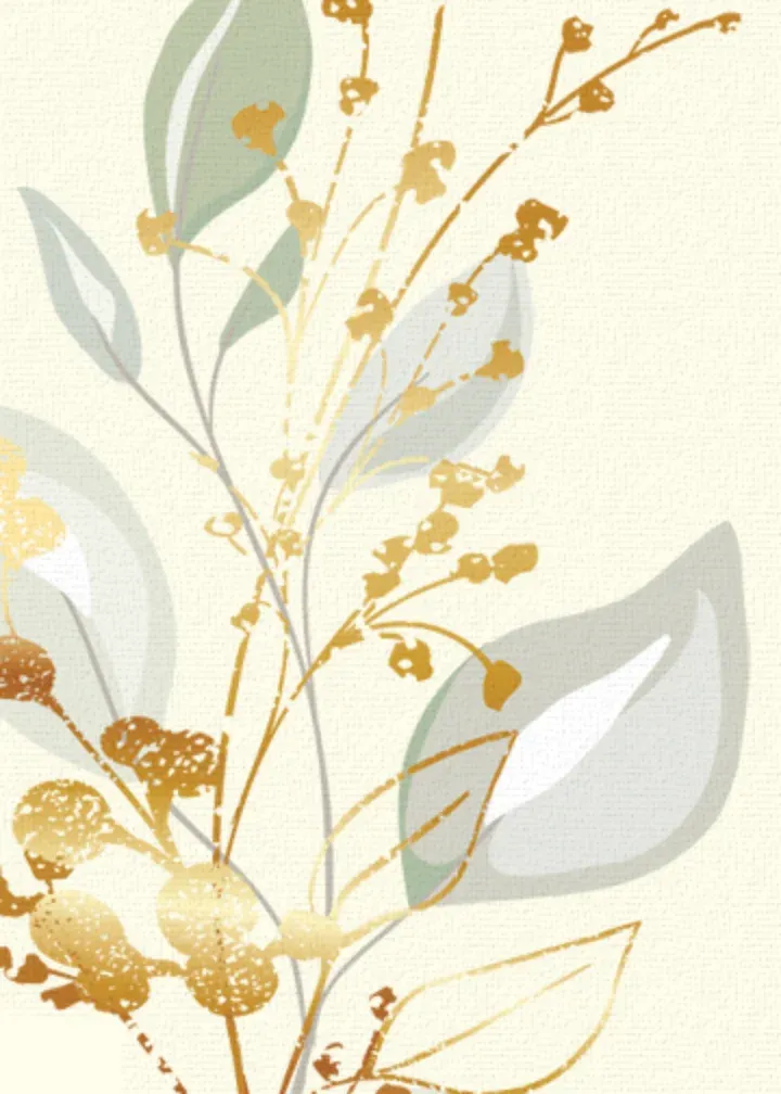 Spring Greenery card inside left