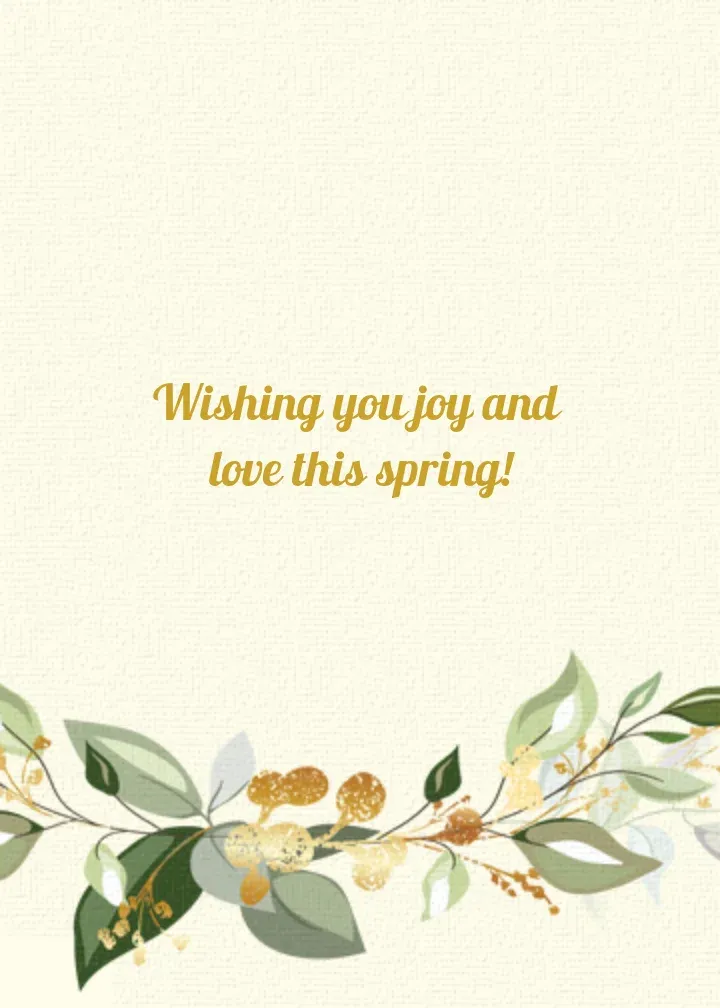 Spring Greenery card inside right