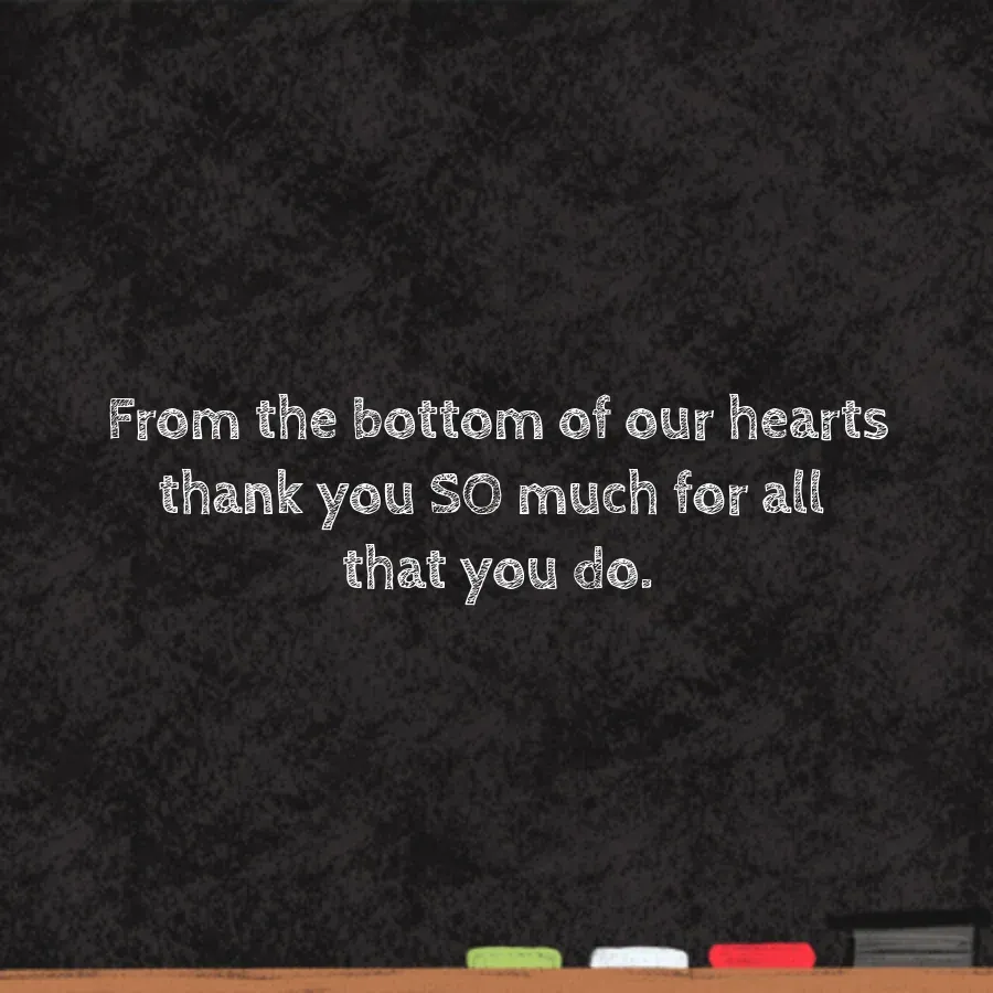 Best Teacher Chalkboard card inside right