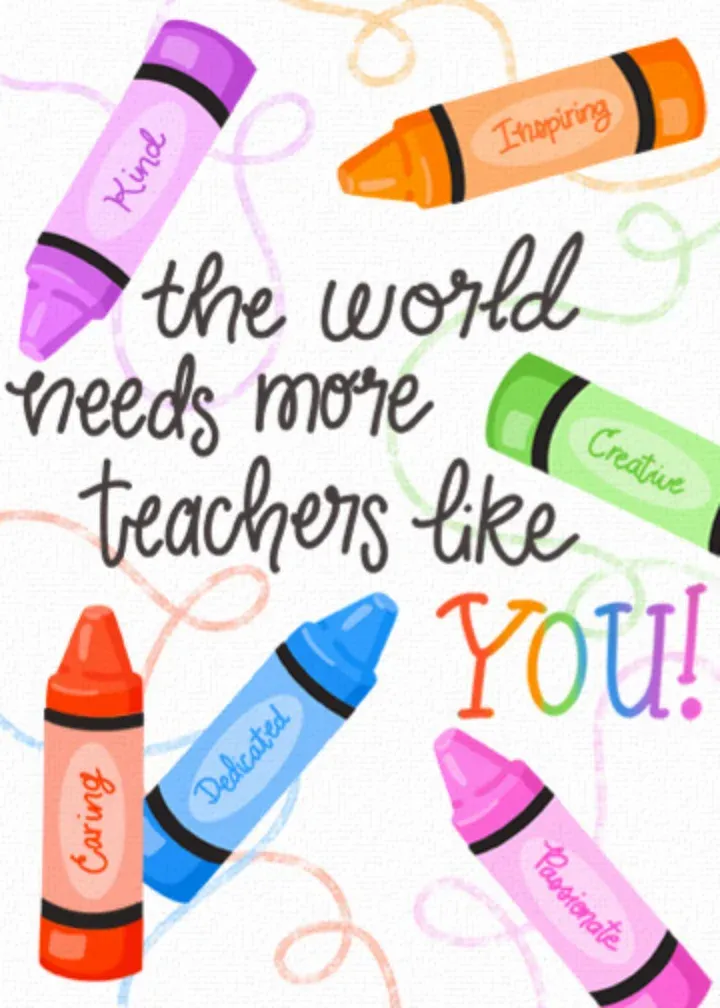 Teacher Crayon card front