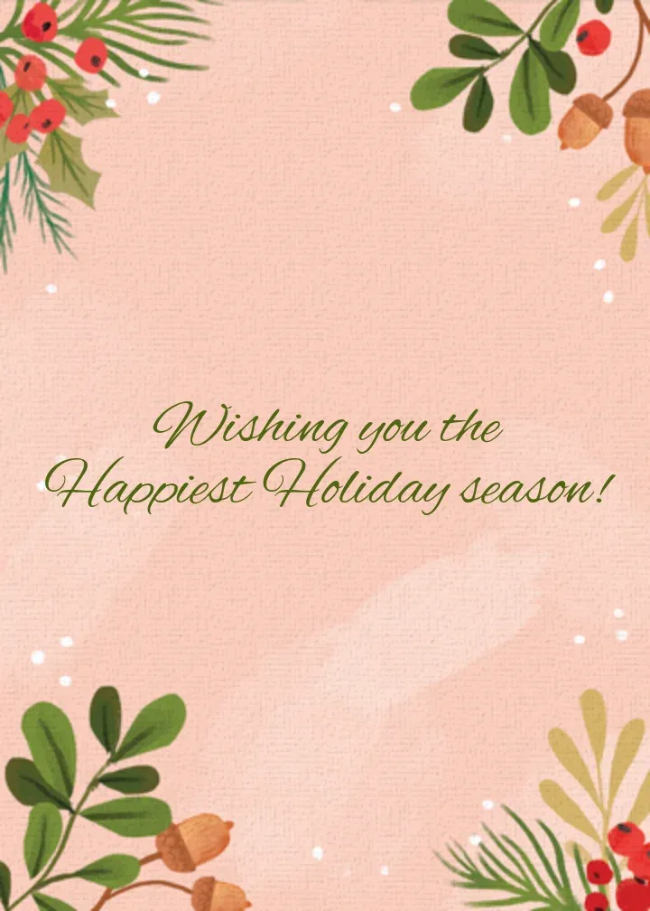 Natural Christmas card inside right