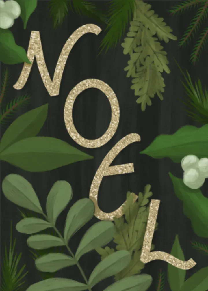 Illustrated Noel card front