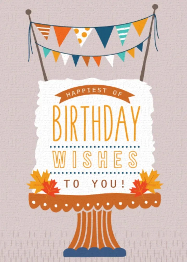 Thanksgiving Birthday Cake card front