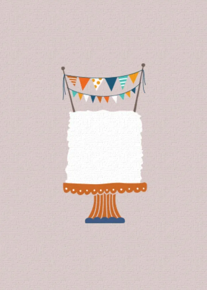 Thanksgiving Birthday Cake card inside left