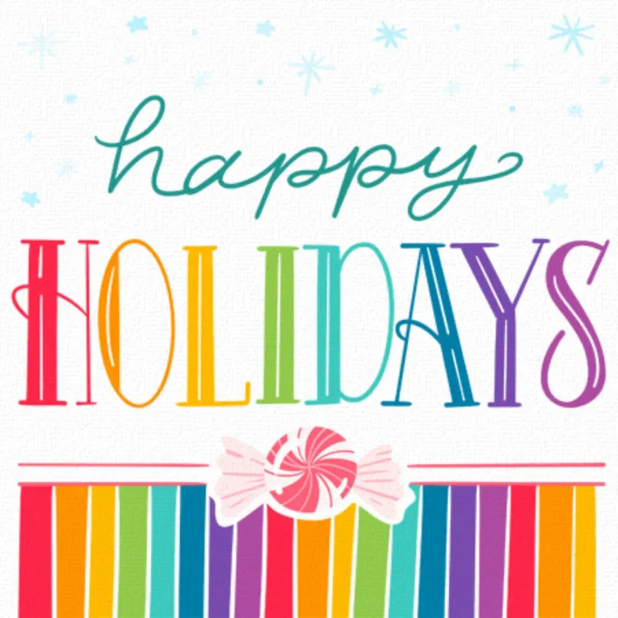 Rainbow Holiday card front