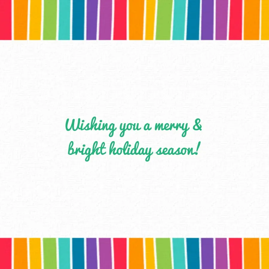 Rainbow Holiday card inside right