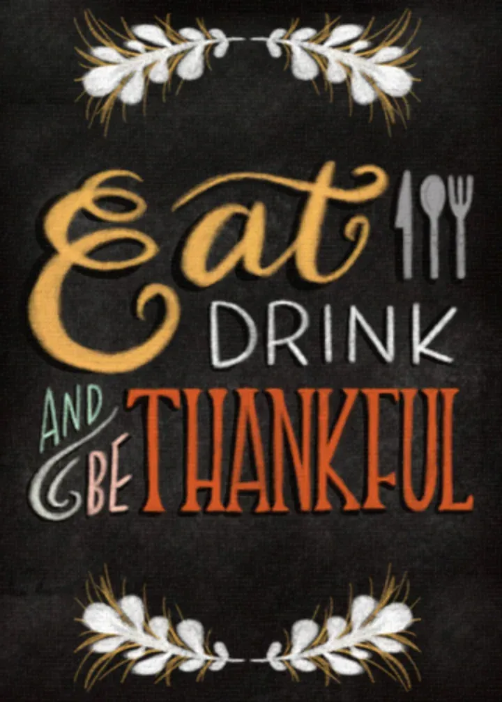 Eat Drink & Be Thankful Chalk card front